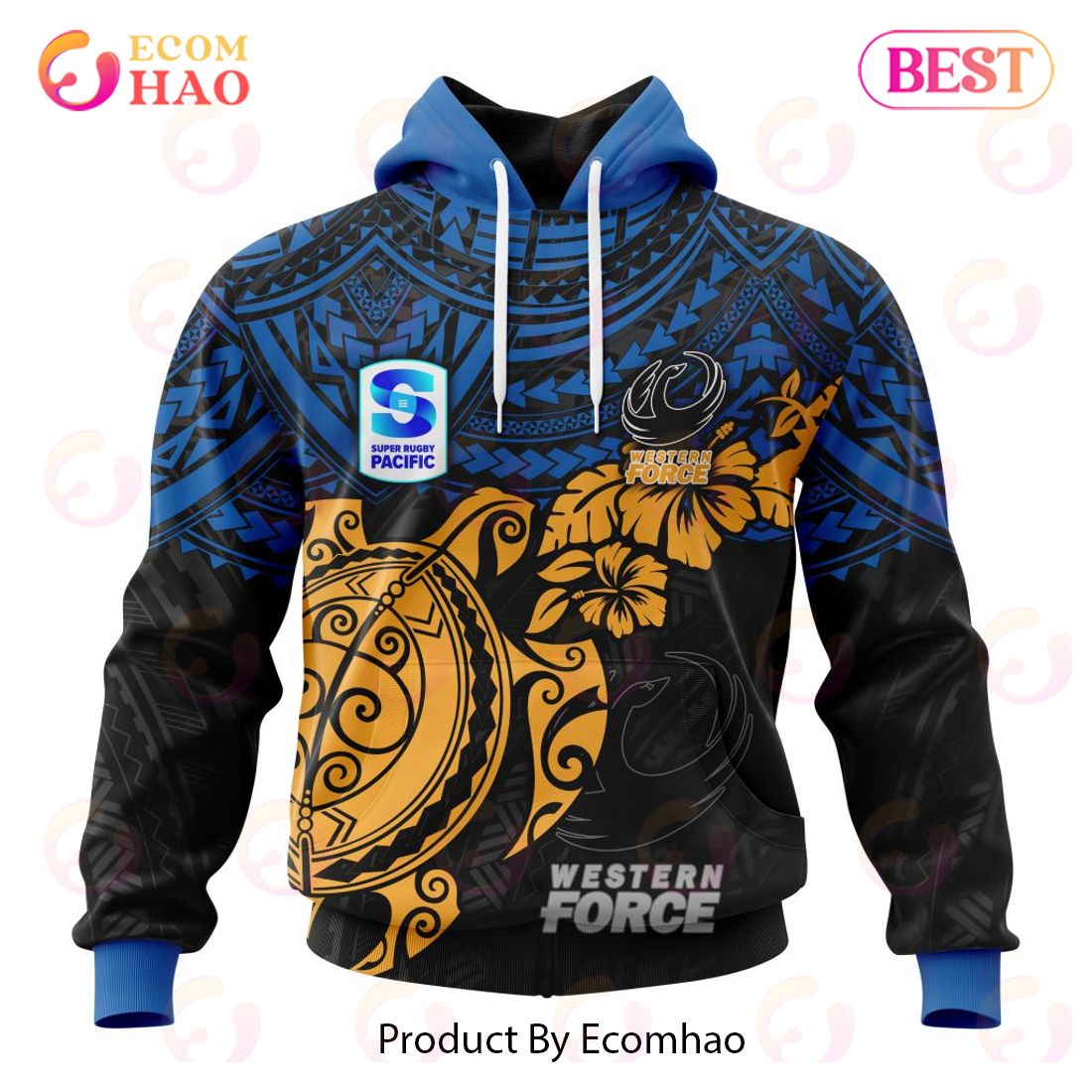 Super Rugby Queensland Reds Special Polynesian Design 3D Hoodie