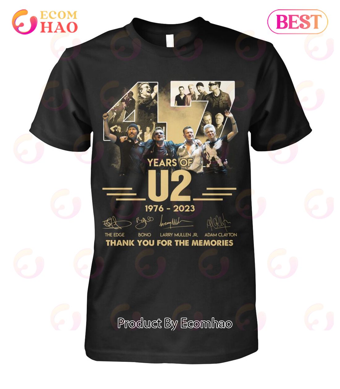 47 Years Of U2 1976 – 2023 Thank You For The Memories T-Shirt