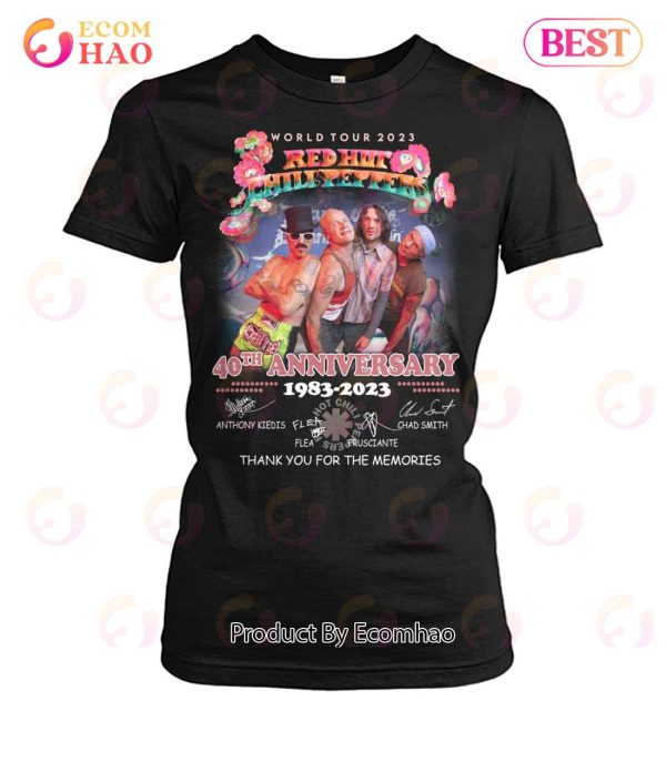 World Tour 2023 Red Hot Chili Peppers 40th Anniversary 1983 – 2023 Thank You For The Memories T-Shirt