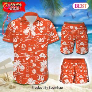 NFL Cincinnati Bengals Gucci Logo Pattern Hawaiian Shirt & Shorts