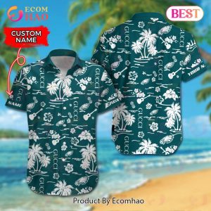 NFL Philadelphia Eagles Gucci Logo Pattern Hawaiian Shirt & Shorts