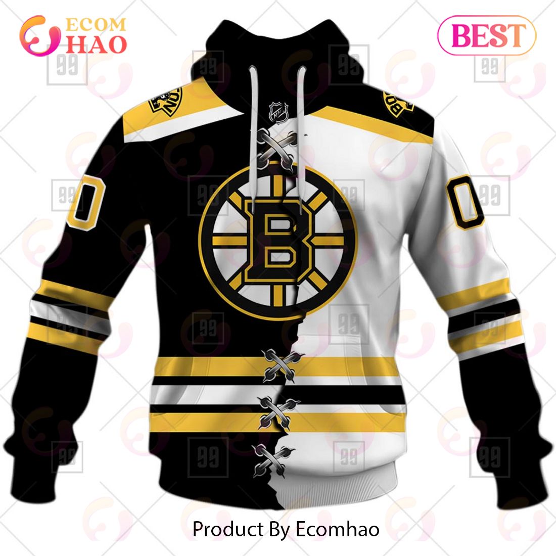 Personalized NHL Boston Bruins Mix Jersey 2023 3D Hoodie