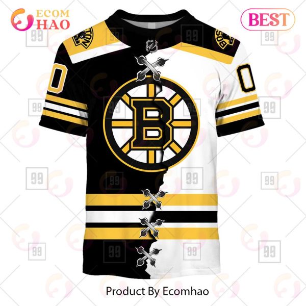 Personalized NHL Boston Bruins Mix Jersey 2023 3D Hoodie