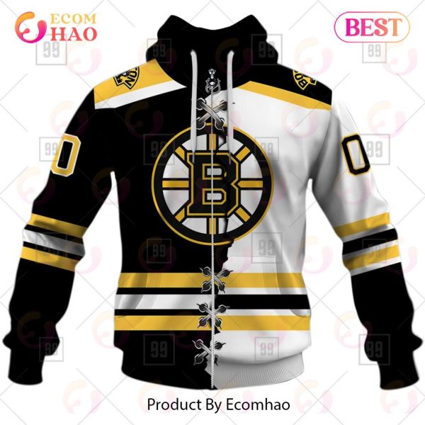 Personalized NHL Boston Bruins Mix Jersey 2023 3D Hoodie