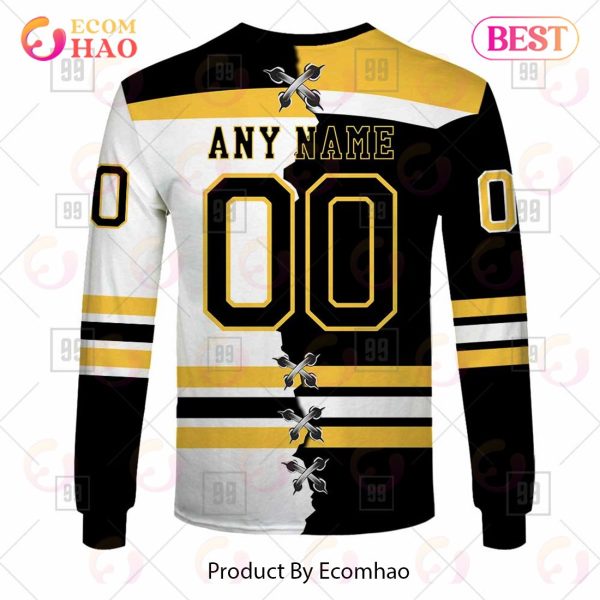 Personalized NHL Boston Bruins Mix Jersey 2023 3D Hoodie