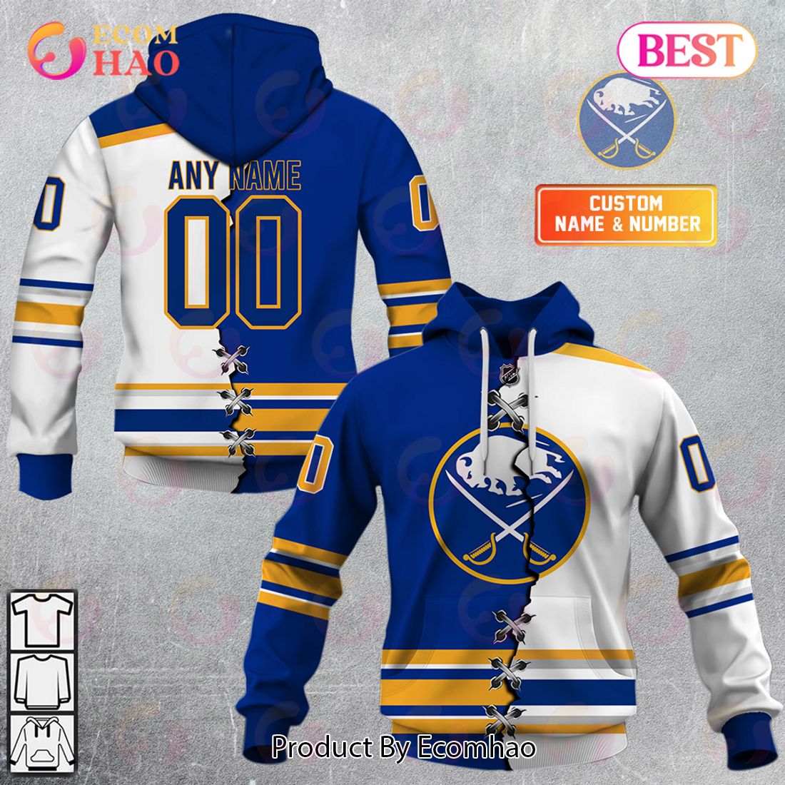 Buffalo Sabres Hoodie 3D Reverse Retro Redesign Custom Sabres Gift -  Personalized Gifts: Family, Sports, Occasions, Trending