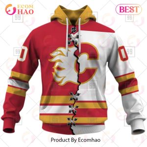 Personalized NHL Calgary Flames Mix Jersey 2023 3D Hoodie
