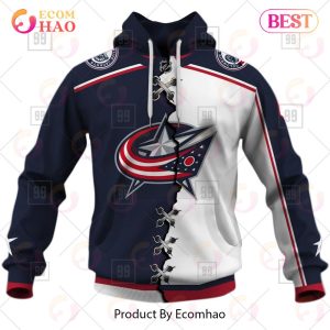 Personalized NHL Columbus Blue Jackets Mix Jersey 2023 3D Hoodie