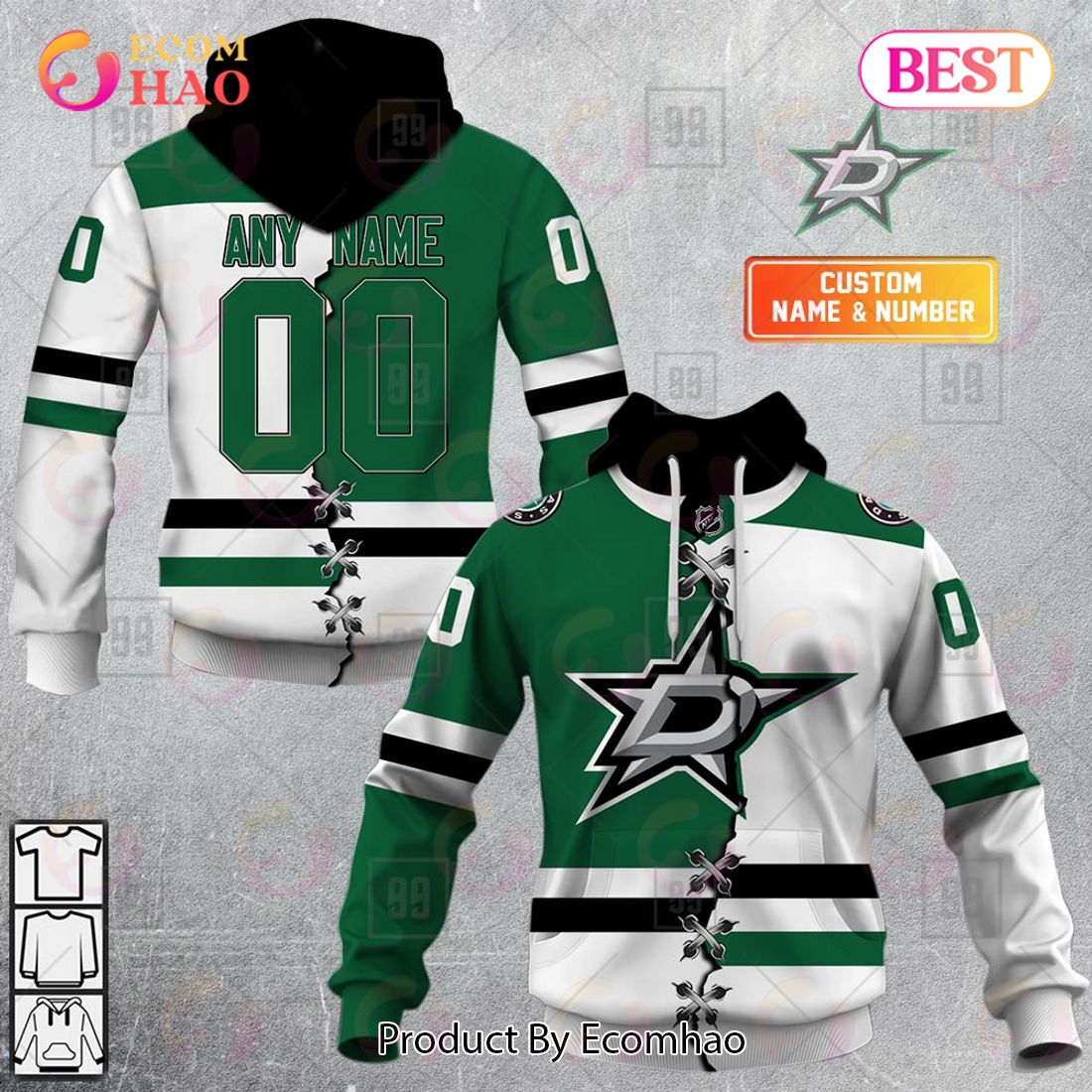 NHL Dallas Stars Personalized Special Design With Northern Lights