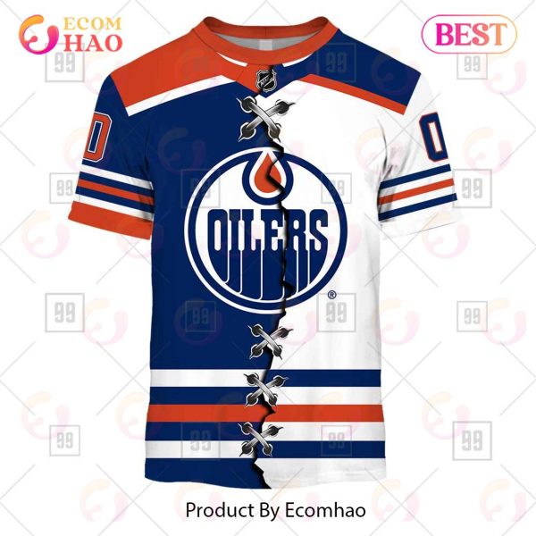 Personalized NHL Edmonton Oilers Mix Jersey 2023 3D Hoodie