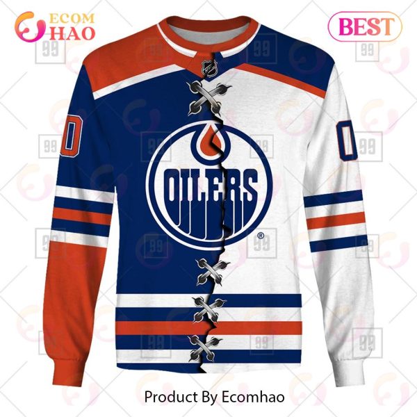 Personalized NHL Edmonton Oilers Mix Jersey 2023 3D Hoodie