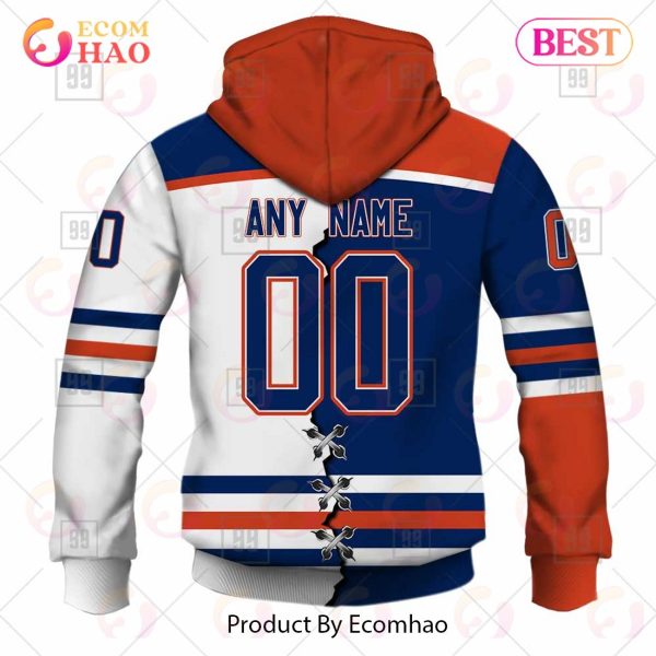 Personalized NHL Edmonton Oilers Mix Jersey 2023 3D Hoodie