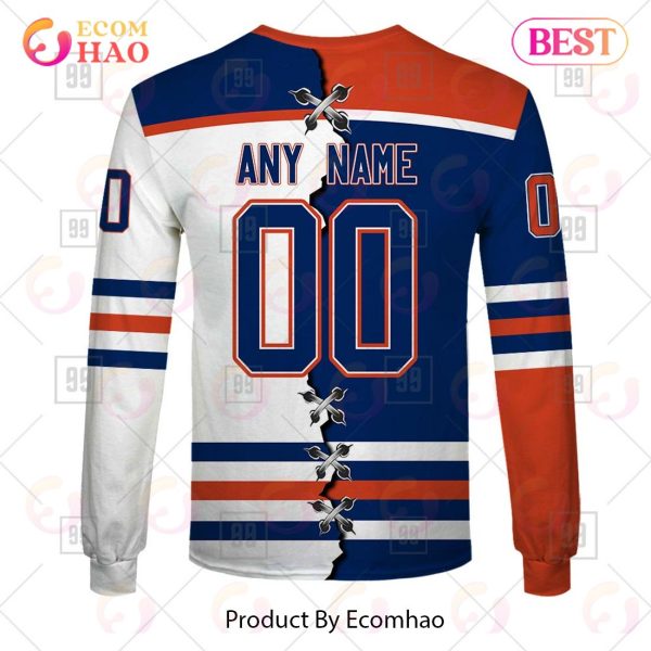 Personalized NHL Edmonton Oilers Mix Jersey 2023 3D Hoodie