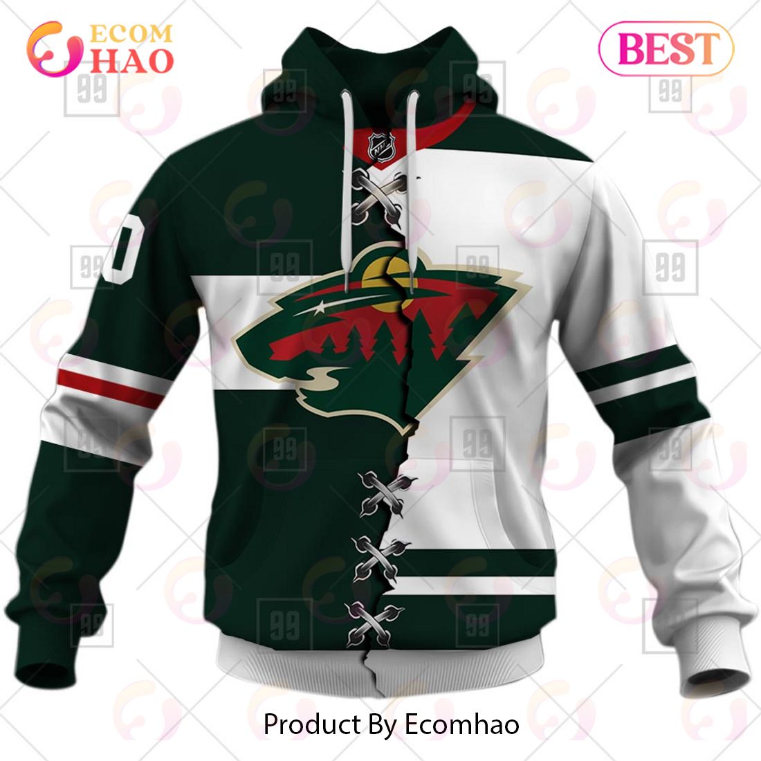 Personalized NHL Minnesota Wild Mix Jersey 2023 3D Hoodie