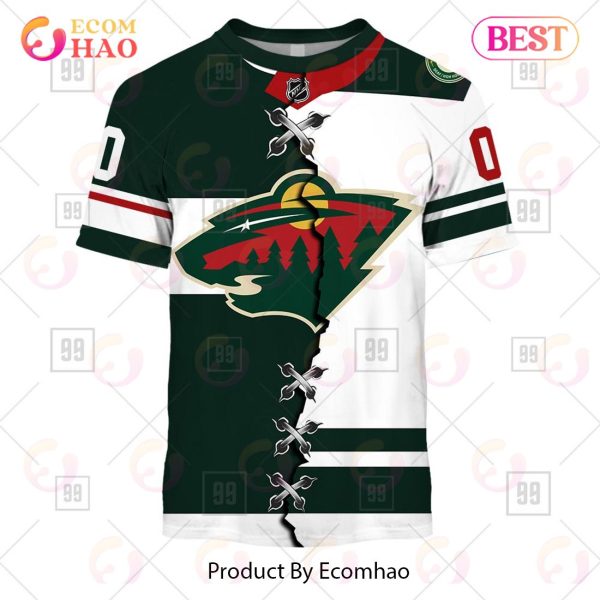 Personalized NHL Minnesota Wild Mix Jersey 2023 3D Hoodie