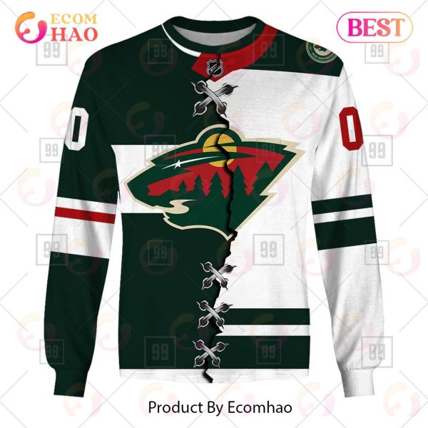 Personalized NHL Minnesota Wild Mix Jersey 2023 3D Hoodie