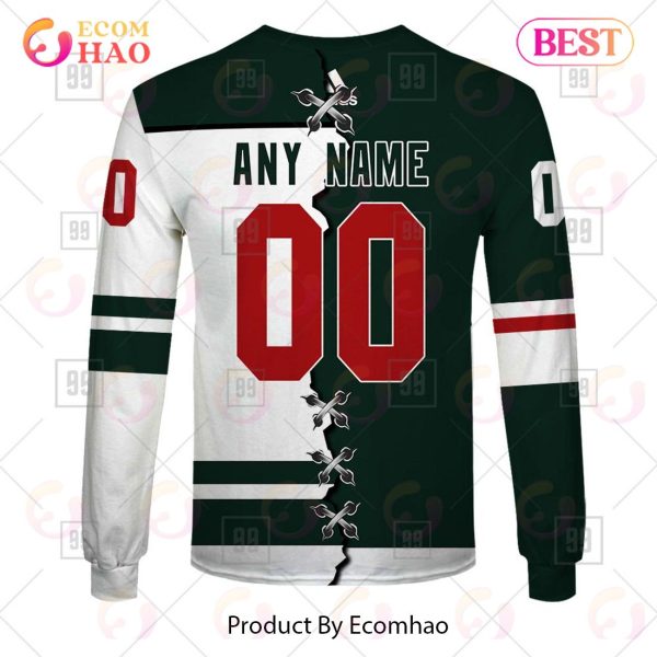 Personalized NHL Minnesota Wild Mix Jersey 2023 3D Hoodie