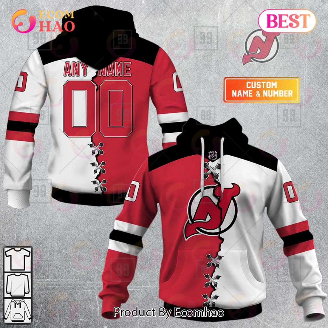 Grateful Dead New Jersey Devils 3D Hockey Jersey Personalized Name Number