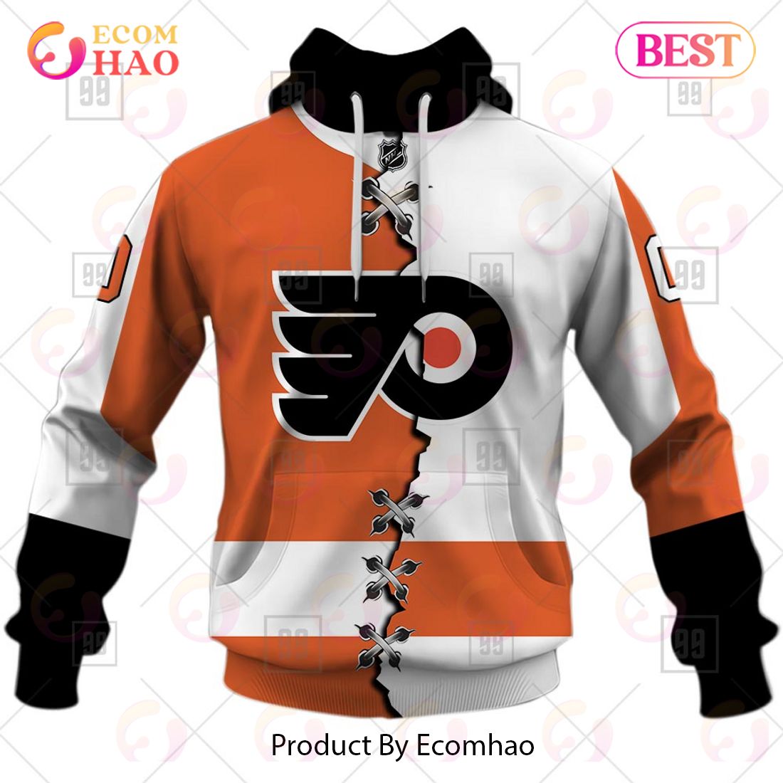 Personalized NHL Philadelphia Flyers Mix Jersey 2023 3D Hoodie