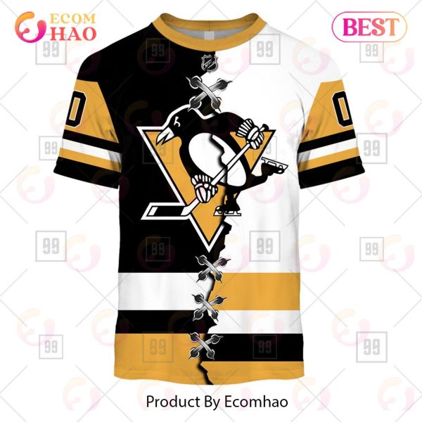 Personalized NHL Pittsburgh Penguins Mix Jersey 2023 3D Hoodie