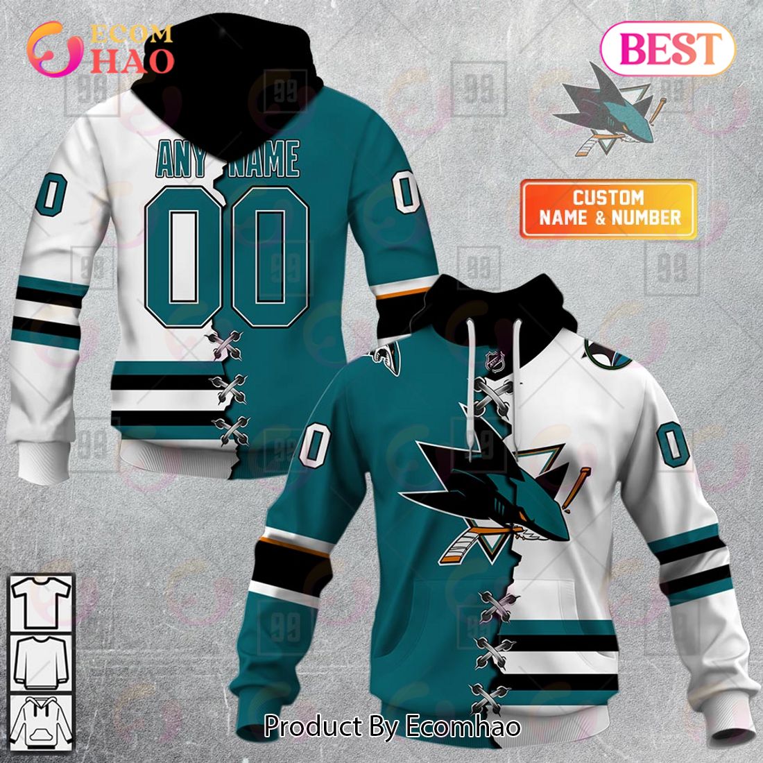 Personalized NHL Seattle Kraken Mix Jersey 2023 3D Hoodie