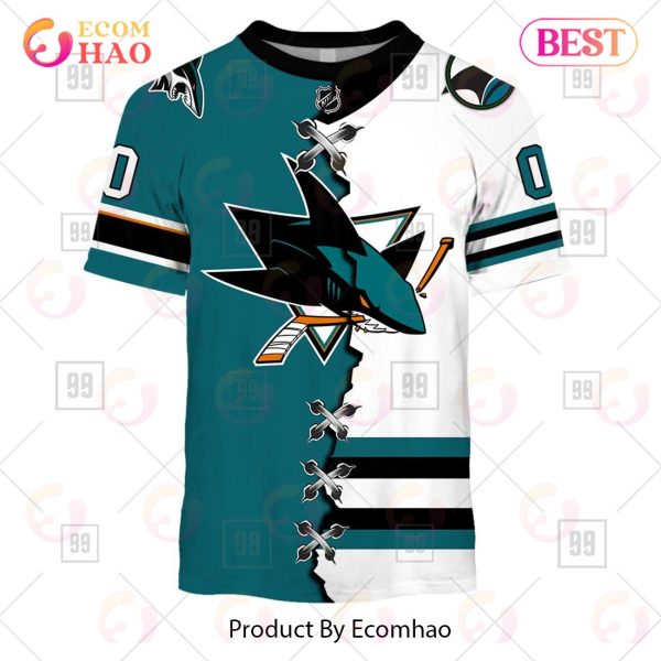 Personalized NHL San Jose Sharks Mix Jersey 2023 3D Hoodie