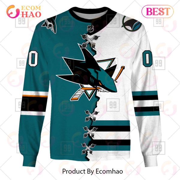 Personalized NHL San Jose Sharks Mix Jersey 2023 3D Hoodie