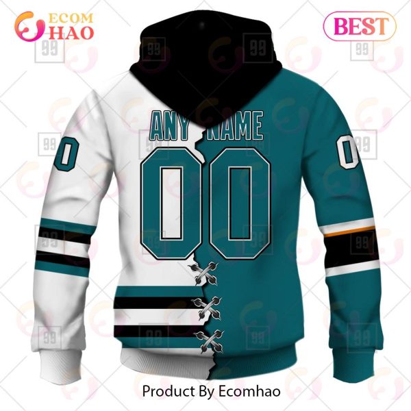 Personalized NHL San Jose Sharks Mix Jersey 2023 3D Hoodie