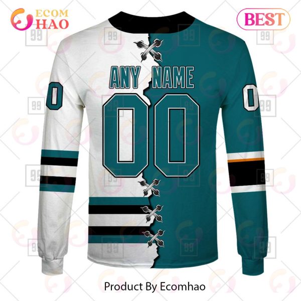 Personalized NHL San Jose Sharks Mix Jersey 2023 3D Hoodie