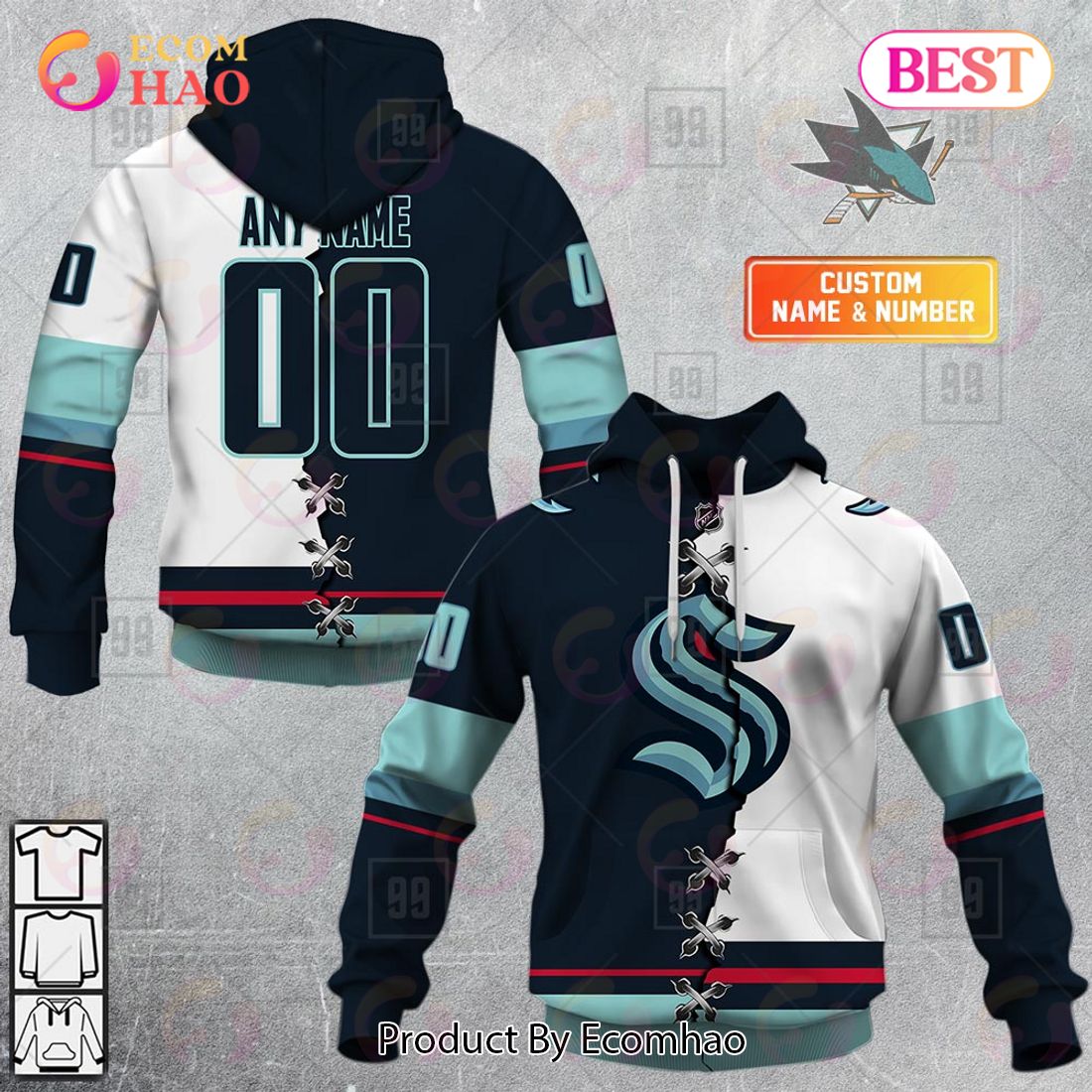 Personalized NHL Vancouver Canucks Mix Jersey 2023 3D Hoodie