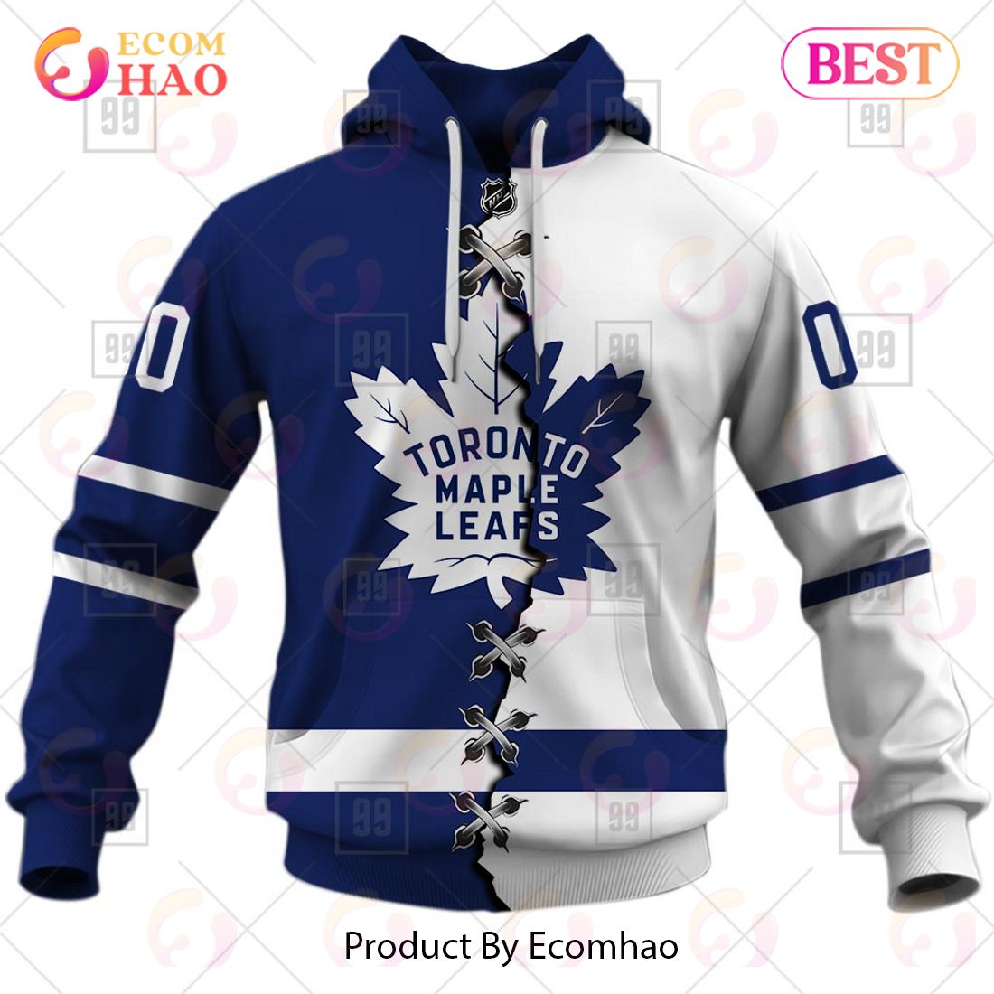 Personalized NHL Toronto Maple Leafs Mix Jersey 2023 3D Hoodie