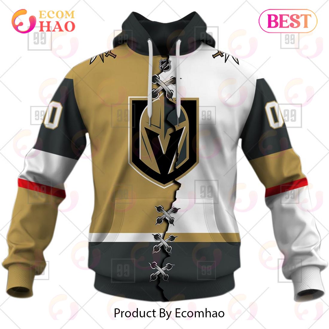 Personalized NHL Vegas Golden Knights Mix Jersey 2023 3D Hoodie