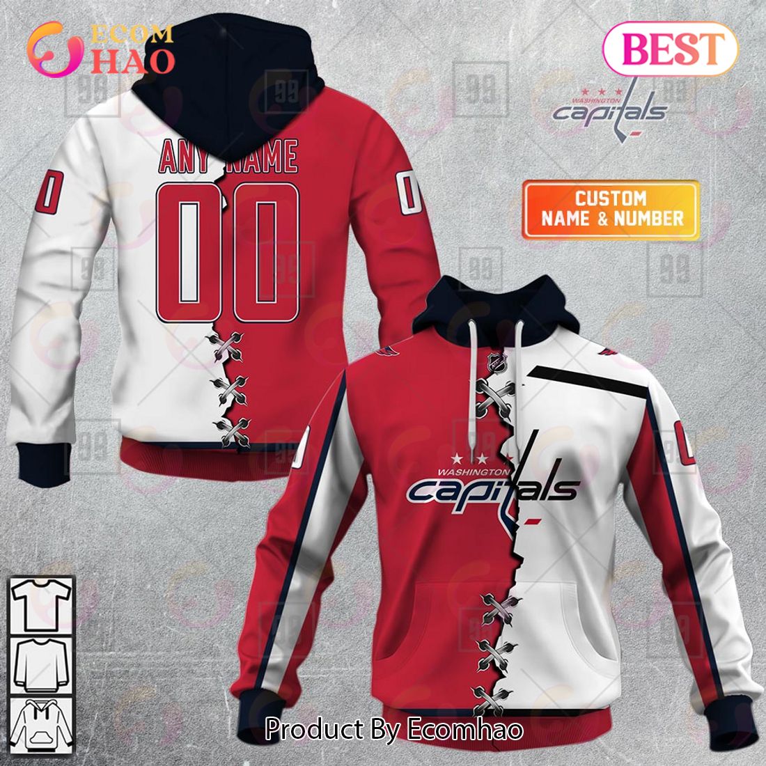 NHL Washington Capitals Personalized Unisex Kits With FireFighter