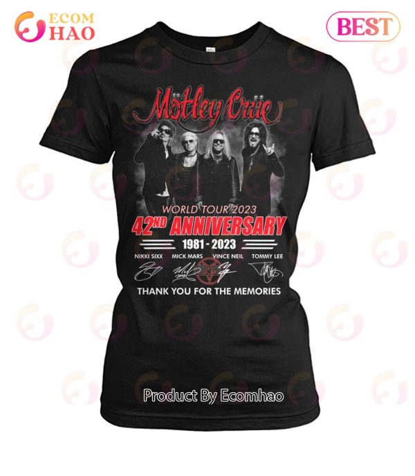 Motley Crue World Tour 2023 42nd Anniversary 1981 – 2023 Thank You For The Memories T-Shirt