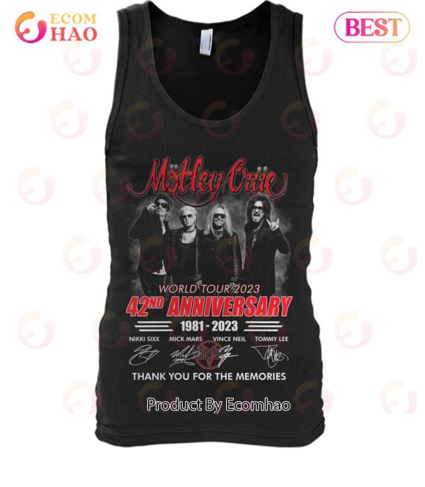 Motley Crue World Tour 2023 42nd Anniversary 1981 – 2023 Thank You For The Memories T-Shirt