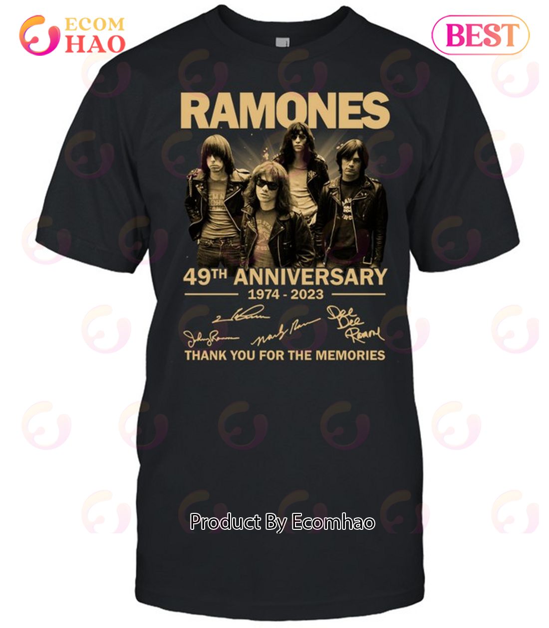 Ramones 49th Anniversary 1974 – 2023 Thank You For The Memories T-Shirt