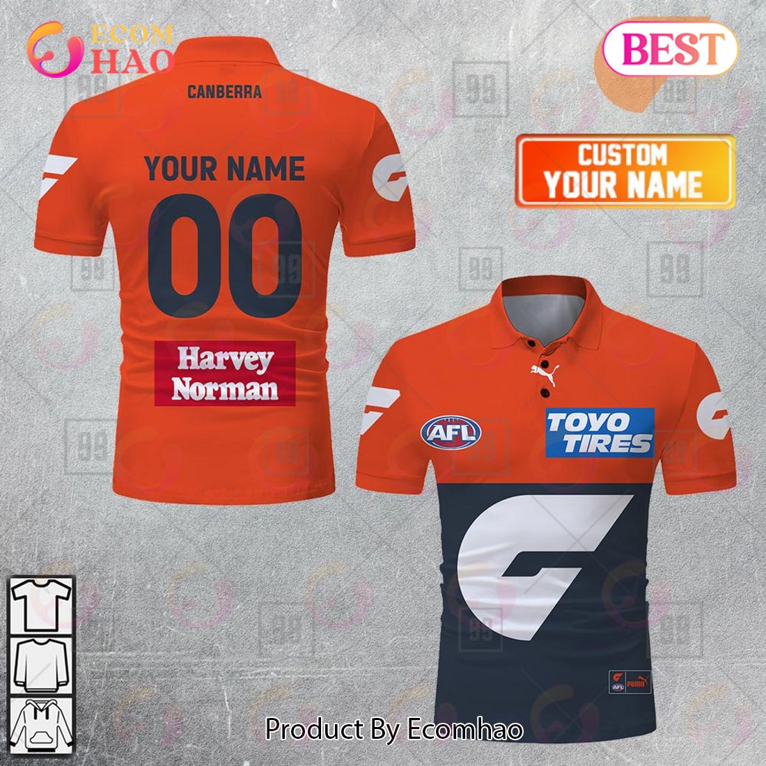 Personalized 2023 AFL Greater Western Sydney Giants Jerseys Polo Shirt