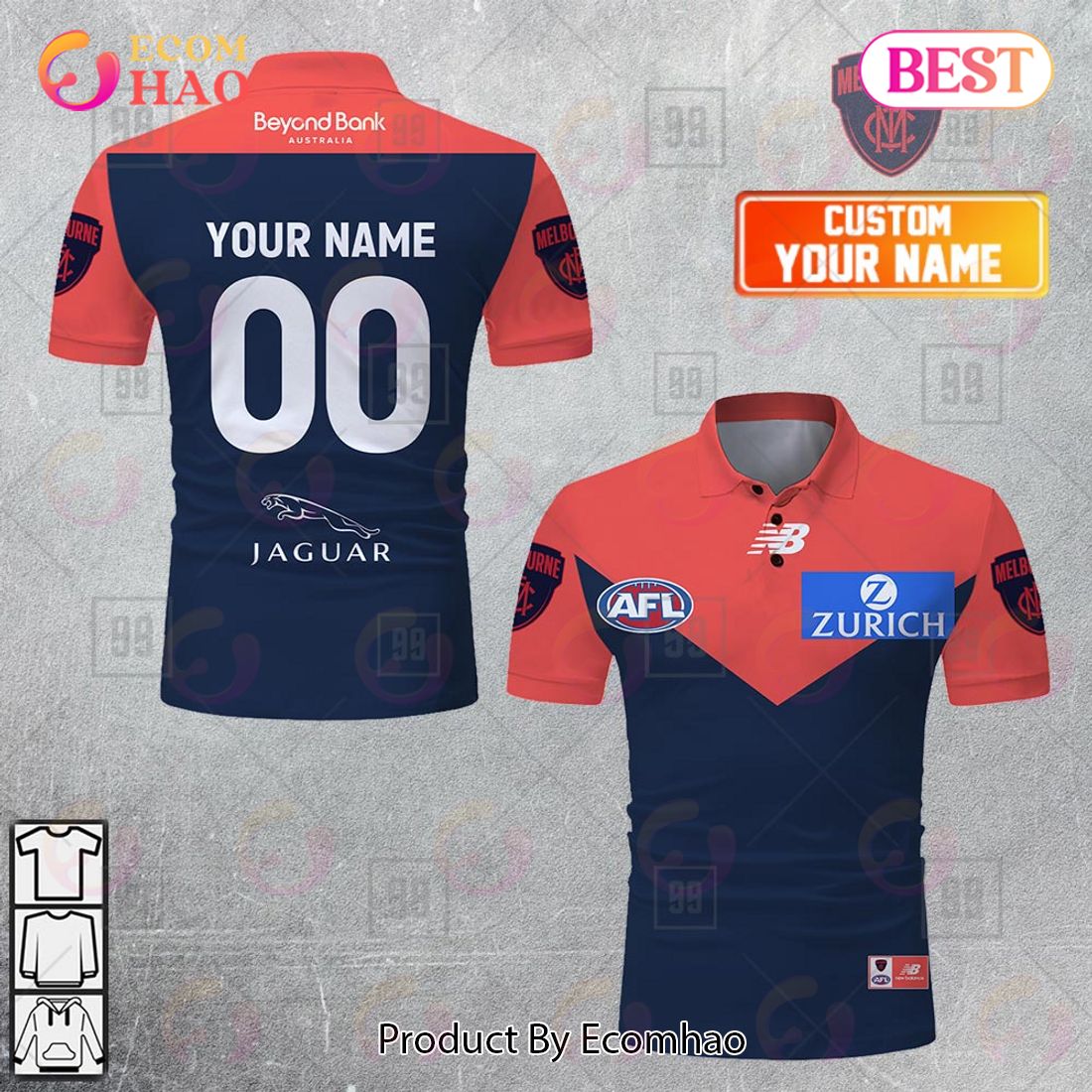 Personalized 2023 AFL Melbourne Demons Jerseys Polo Shirt