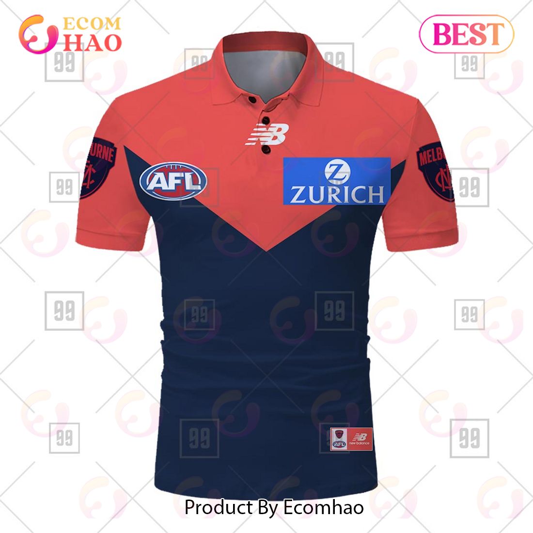 Personalized 2023 AFL Melbourne Demons Jerseys Polo Shirt