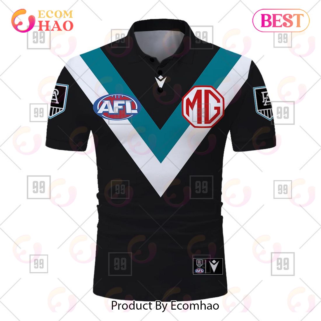 Personalized 2023 AFL Port Adelaide Power Jerseys Polo Shirt