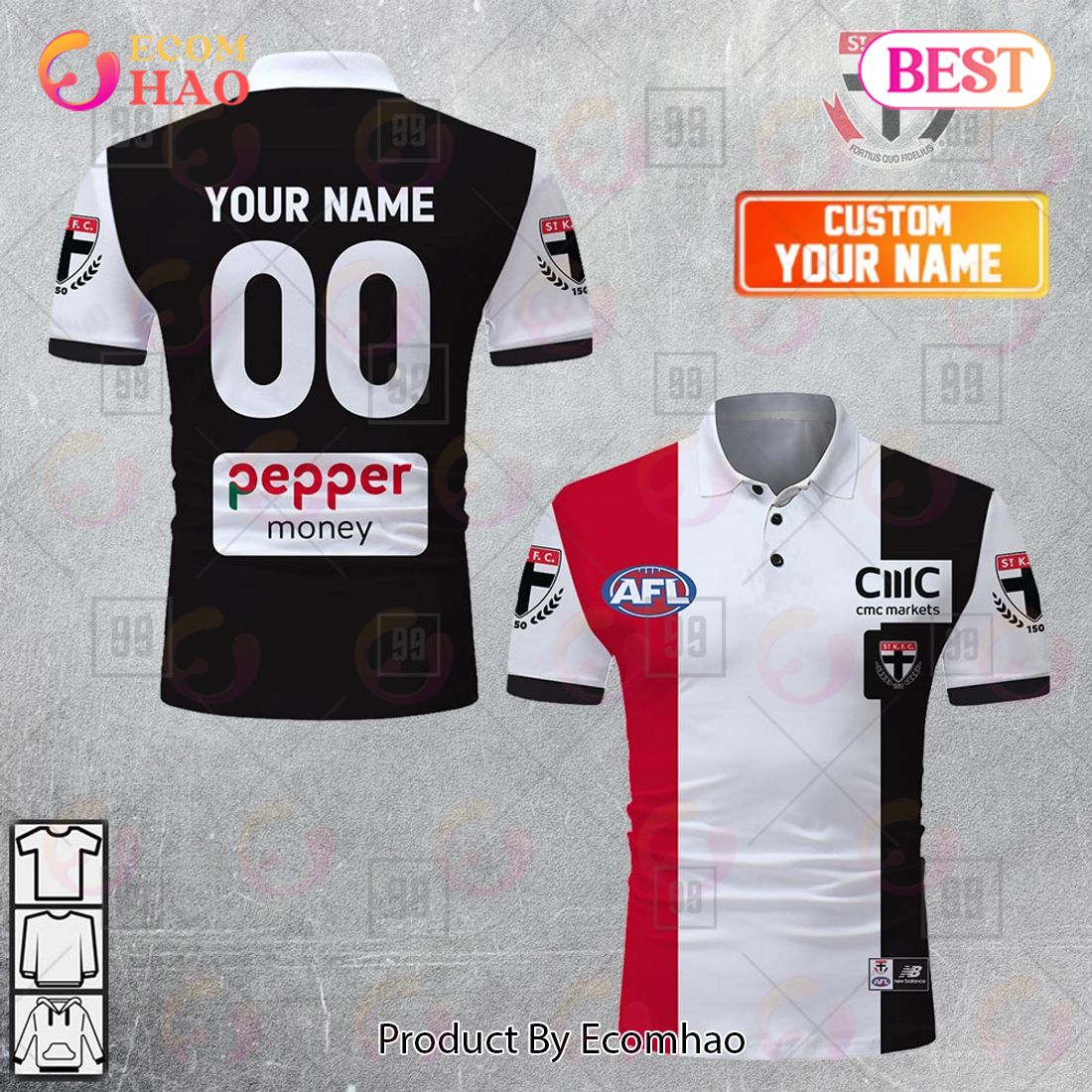 Personalized 2023 AFL St Kilda Saints Jerseys Polo Shirt