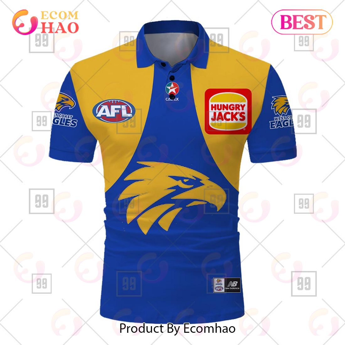 Personalized 2023 AFL West Coast Eagles Jerseys Polo Shirt