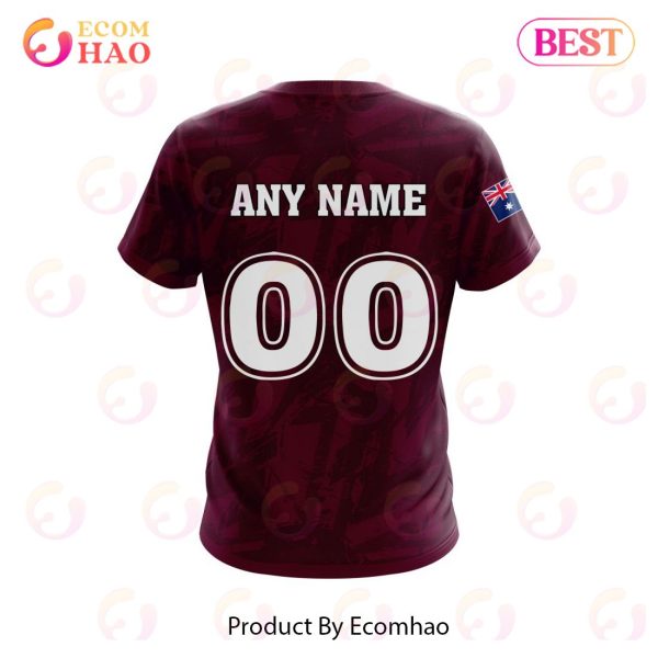 NRL Brisbane Broncos Personalized Name & Number 3D Hoodie