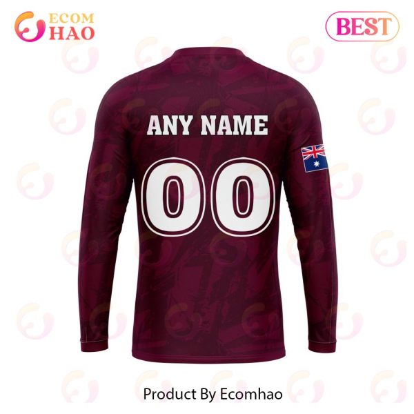NRL Brisbane Broncos Personalized Name & Number 3D Hoodie