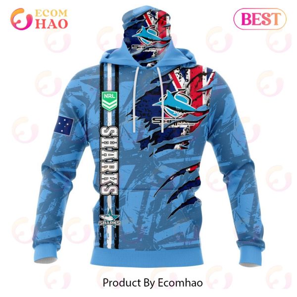 NRL Cronulla-Sutherland Sharks Personalized Name & Number 3D Hoodie