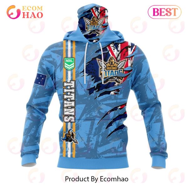 NRL Gold Coast Titans Personalized Name & Number 3D Hoodie