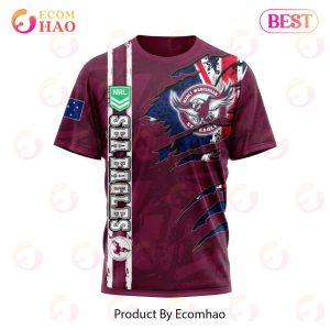 NRL Manly Warringah Sea Eagles Personalized Name & Number 3D Hoodie