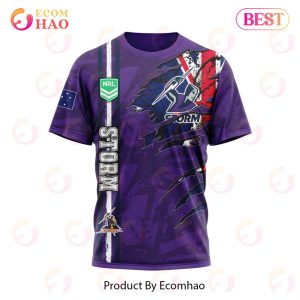 NRL Melbourne Storm Personalized Name & Number 3D Hoodie