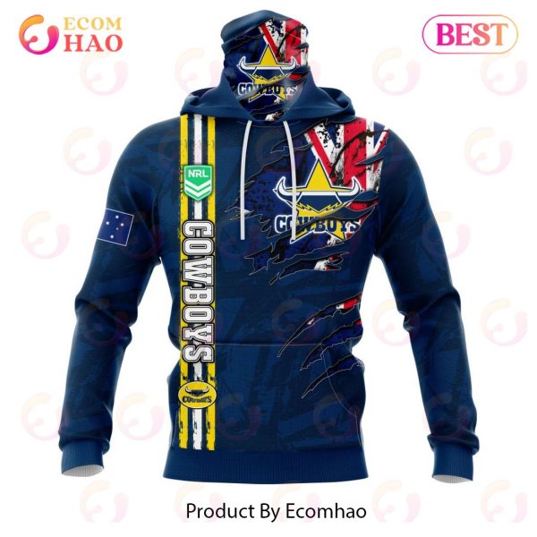 NRL North Queensland Cowboys Personalized Name & Number 3D Hoodie