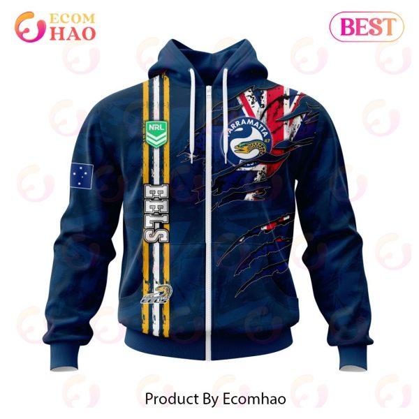 NRL Parramatta Eels Personalized Name & Number 3D Hoodie